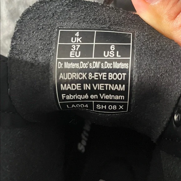 😍Dr.Martens Black Chunky Combat Boots Audrick Nappa Leather Platform Ankle Boots - Picture 8 of 8